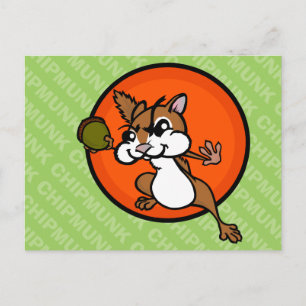 CUTE CHIPMUNK HORIZONTAL POSTCARD