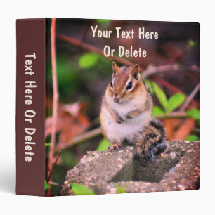 Cute Chipmunk Nature Wildlife Personalized Binder