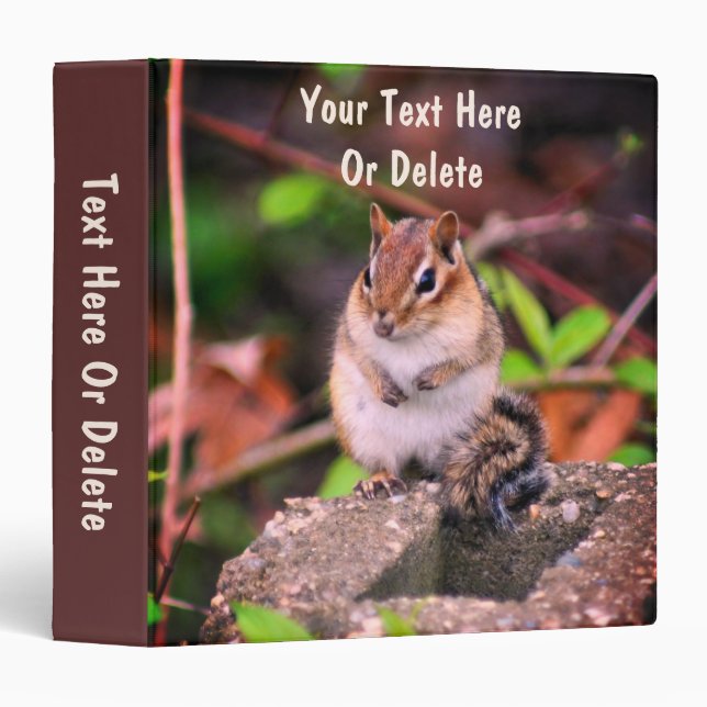 Cute Chipmunk Nature Wildlife Personalized Binder (Front/Spine)