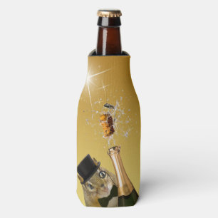 Cute Chipmunk New Year’s Eve Party Bottle Cooler