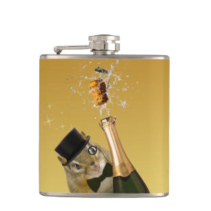 Cute Chipmunk New Year’s Eve Party Hip Flask