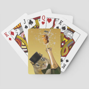 Cute Chipmunk New Year’s Eve Party Playing Cards