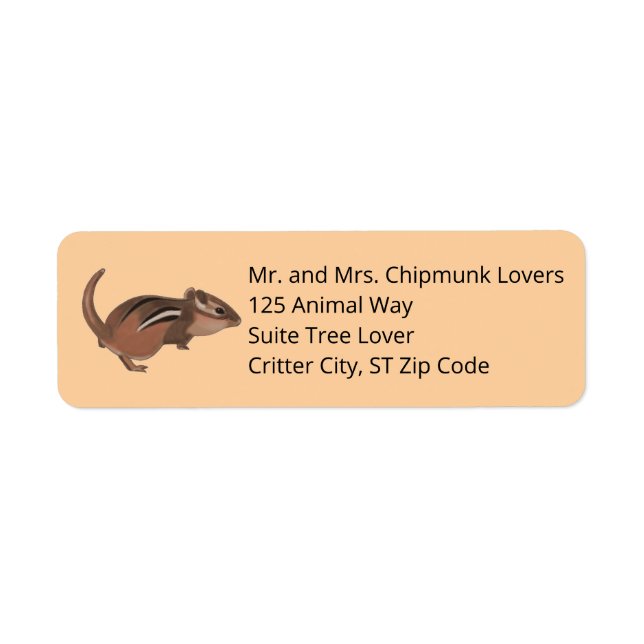 Cute Chipmunk on custom return address labels (Front)