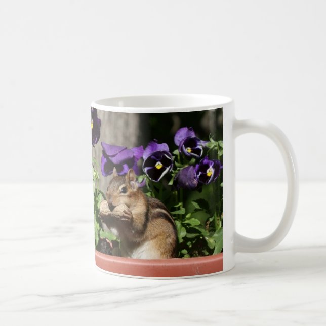 Cute Chipmunk - Peanut Pansies Funny Crossing Sign Coffee Mug (Right)