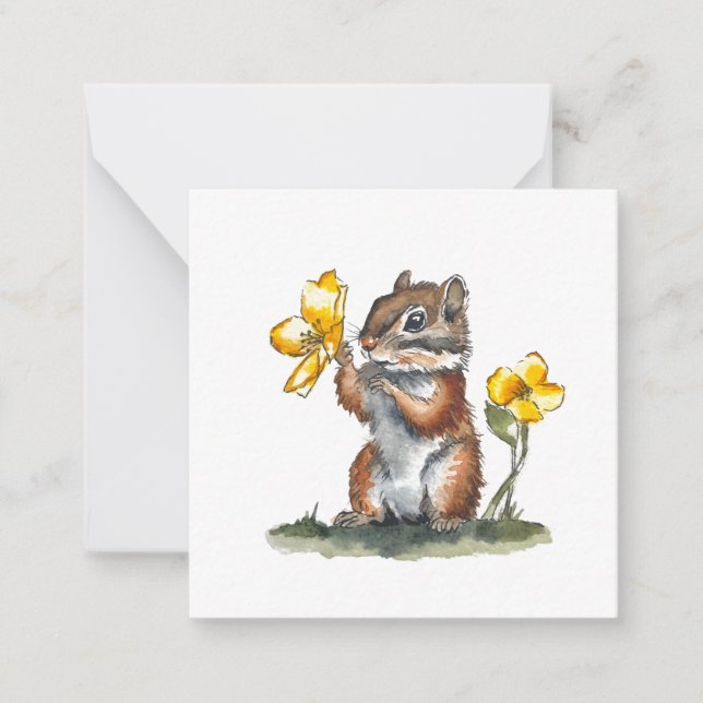Cute Chipmunk Postcard Style (Front)
