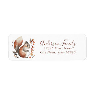 Cute Chipmunk Return Address Labels