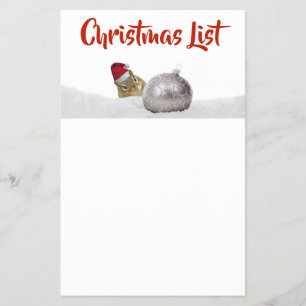 Cute Chipmunk Silver and Snow Christmas List Flyer