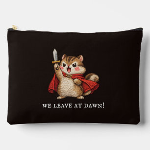 Cute Chipmunk Warrior Leave at Dawn Funny Medieval Accessory Pouch
