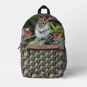 Cute Chipmunk Wildlife Animal Personalized Printed Backpack
