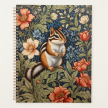Cute Chipmunk William Morris Inspiré Floral