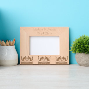 Cute Chipmunks Fall Wedding Custom Etched Frames