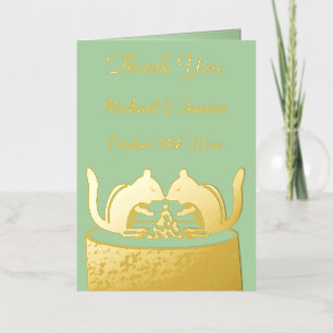 Cute Chipmunks Fall Wedding Custom Foil Greeting Card