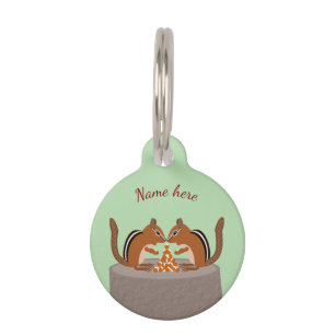 Cute Chipmunks Fall Wedding Custom Pet Tag