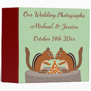 Cute Chipmunks Fall Wedding Custom Photo Album Binder