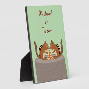 Cute Chipmunks Fall Wedding Custom Plaque