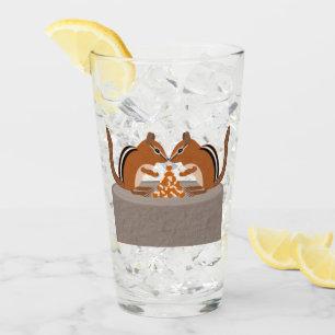 Cute Chipmunks Fall Wedding Glass