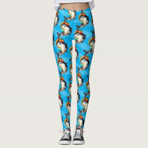 Cute Chiquita Vaquita Enjoying a Virgin Margarita Leggings
