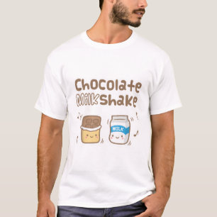 Cute Chocolate and Milk Shake Pun Doodle T-Shirt