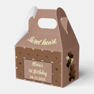 Cute chocolate bear Birthday favour box
