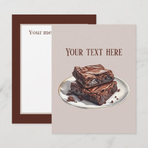 Cute chocolate brownie add message card