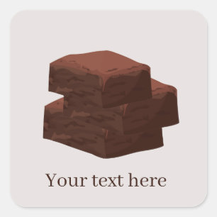 cute chocolate brownie lovers add text  square sticker