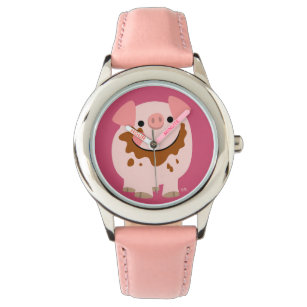 Cute Chocolate Cartoon Pig Watch