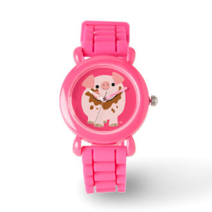 Cute Chocolate Cartoon Pig Watch