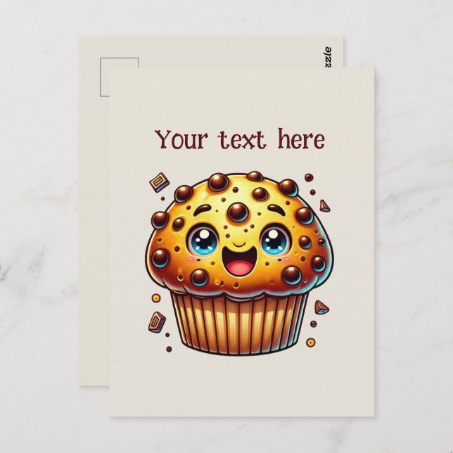 Cute chocolate chip muffin customize  postcard (Front/Back)