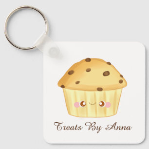 Cute Chocolate Chip Muffin Keychain