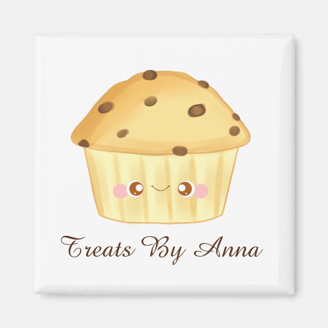 Cute Chocolate Chip Muffin Magnet (Front)