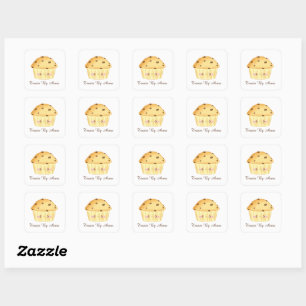 Cute Chocolate Chip Muffin Square Sticker
