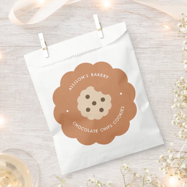 Cute Chocolate Chips Cookie Homemade Bakery Favour Bag (Clipped)