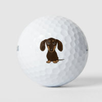 Cute Chocolate Dachshund | Cartoon Wiener Dog