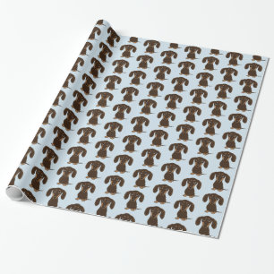 Cute Chocolate Dachshund Pattern   Wiener Dogs Wrapping Paper