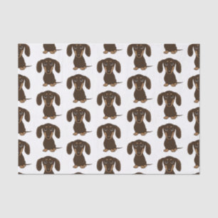 Cute Chocolate Dachshunds Pattern   Wiener Dogs Tissue Paper