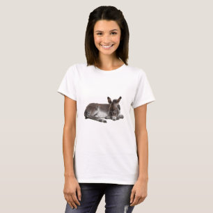 Cute chocolate donkey baby foal sleeping T-Shirt