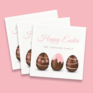 Cute Chocolate Eggs Happy Easter Napkin