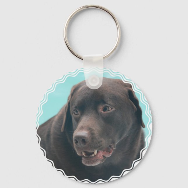 Cute Chocolate Lab Keychain (Front)