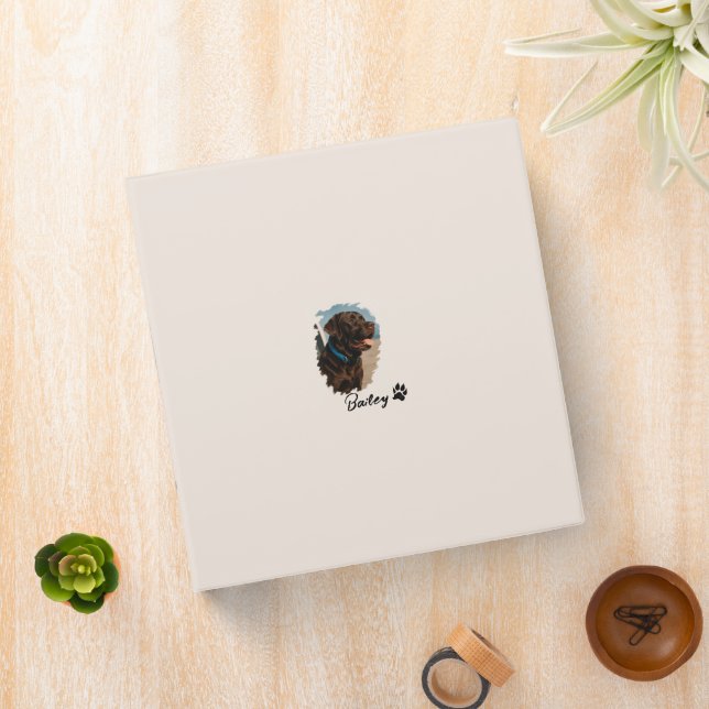 Cute Chocolate Labrador Dog – Bailey | Pet Gift Binder (In Situ)