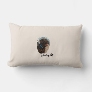 Cute Chocolate Labrador Dog – Bailey Pet Gift Lumbar Pillow