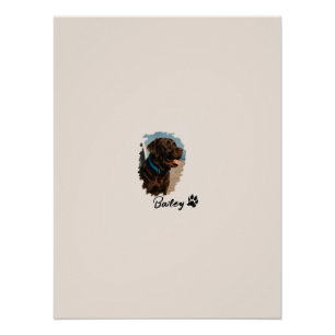 Cute Chocolate Labrador Dog – Bailey Pet Gift Poster