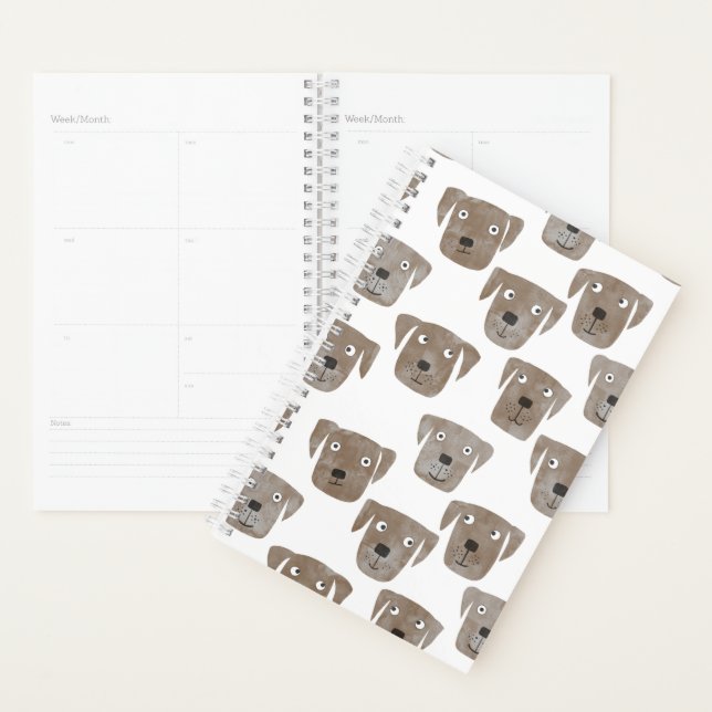 Cute Chocolate Labrador Retriever Dog Art Planner (Display)