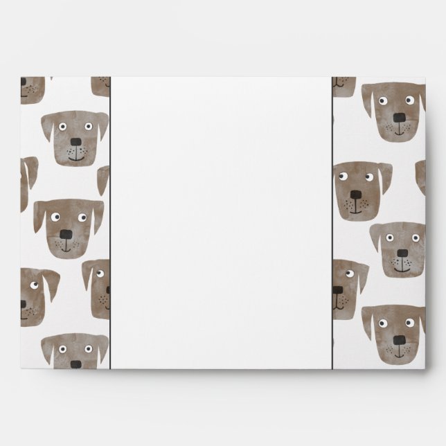 Cute Chocolate Labrador Retriever Dog Pattern Envelope (Front)