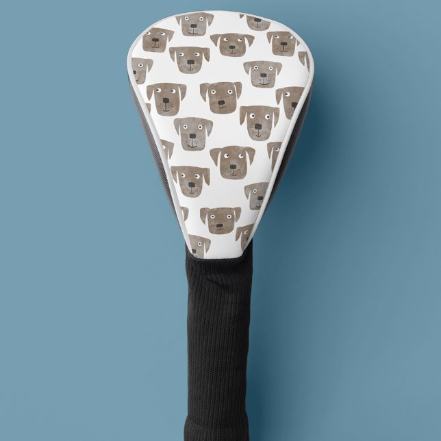 Cute Chocolate Labrador Retriever Dog Watercolor Golf Head Cover (Creator Uploaded)