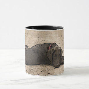 Cute Chocolate Labrador Retriever On Forest Trail Mug