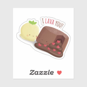 Cute Chocolate Molten Cake I Lava You Pun