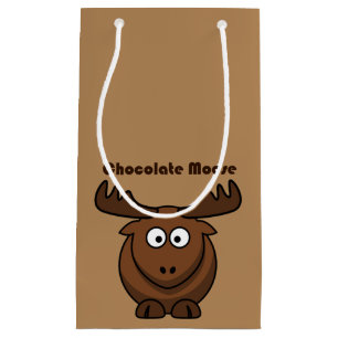 Cute Chocolate Moose, Funny Dessert Pun Cartoon Small Gift Bag