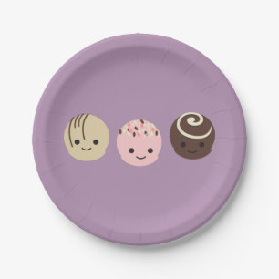 Cute Chocolate Truffles Paper Plate