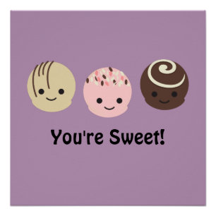 Cute Chocolate Truffles Poster