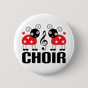 Cute Choir Red Ladybugs 2 Inch Round Button